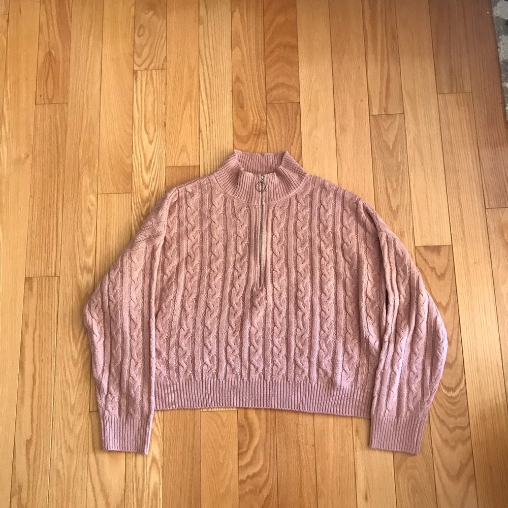 Rue+ Women's Pink Cable Knit Sweater